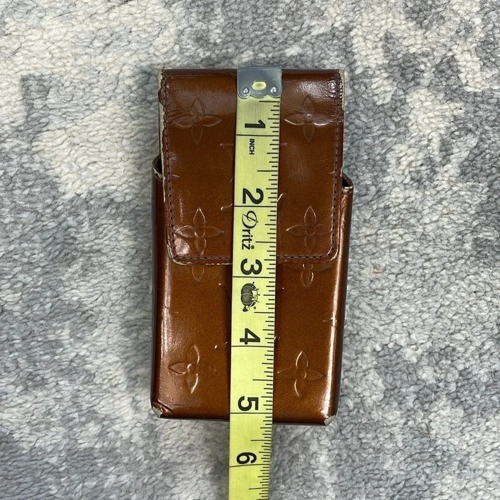 Louis Vuitton Monogram Vernis Greene Cigarette Case Pochette Brown Copper TH0013